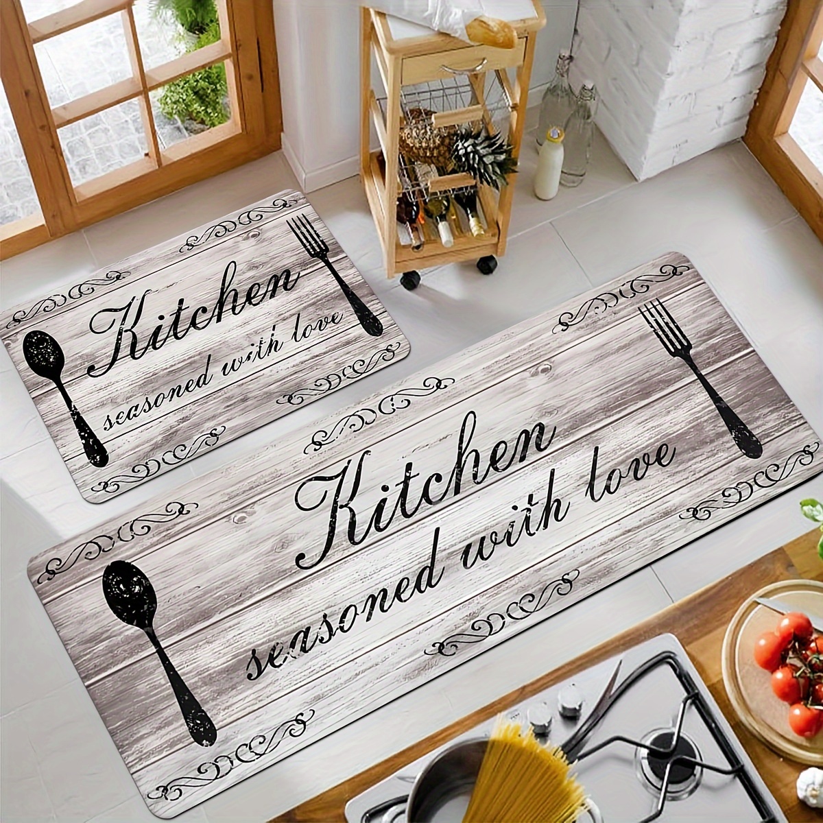 Commercial Kitchen Vinyl - Vintage Vinyl Carpet Mat Rug Home