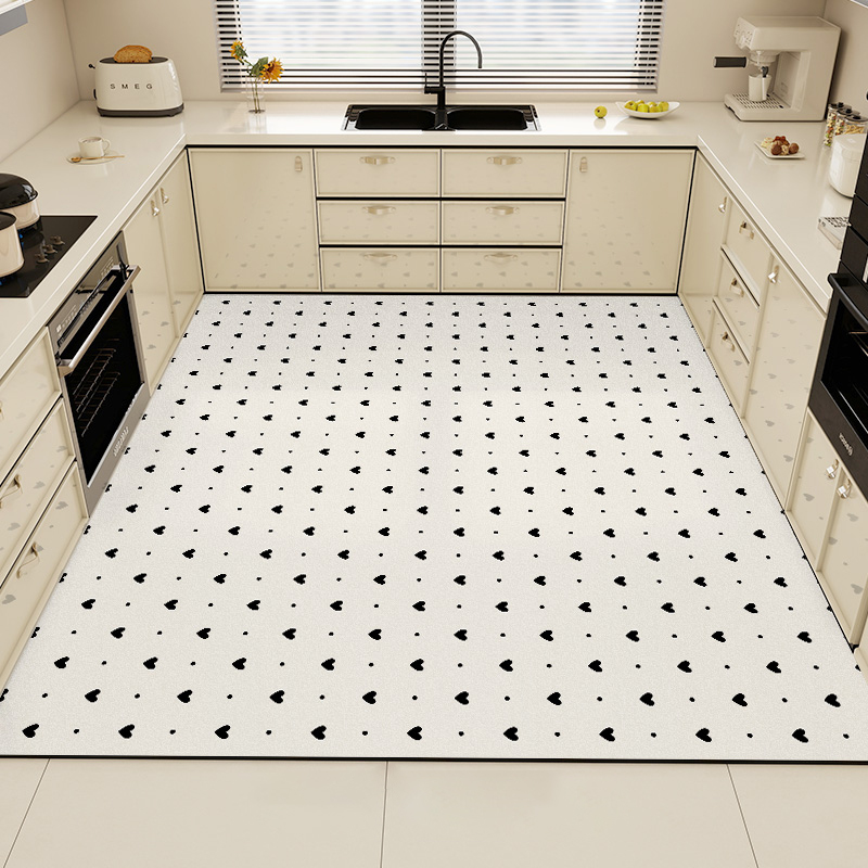 Commercial Kitchen Vinyl - Black Kitchen Rug Pvc Waterproof Large
