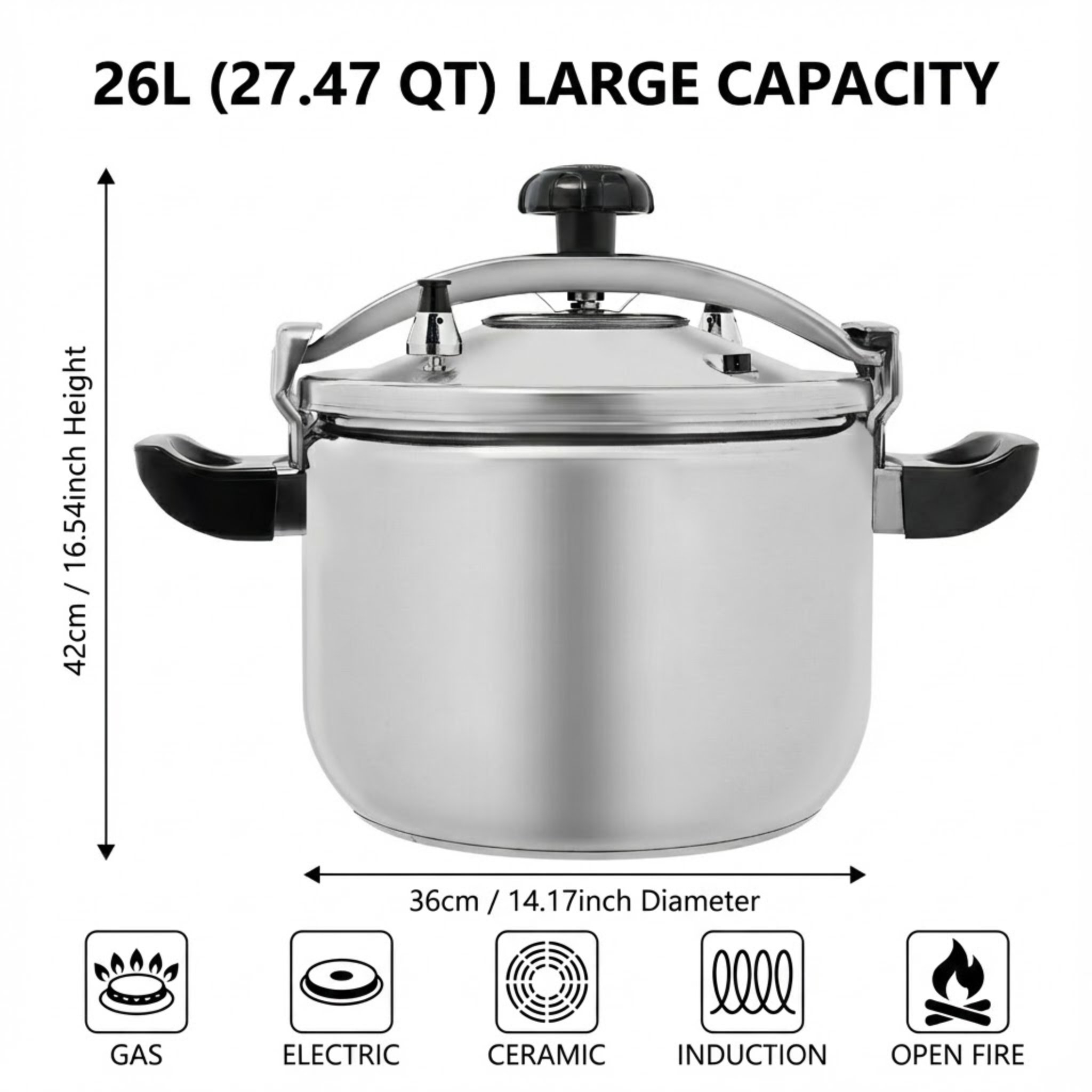 27.47Qt Large Pressure Canner  – Commercial Kitchen Induction recenzja i cena