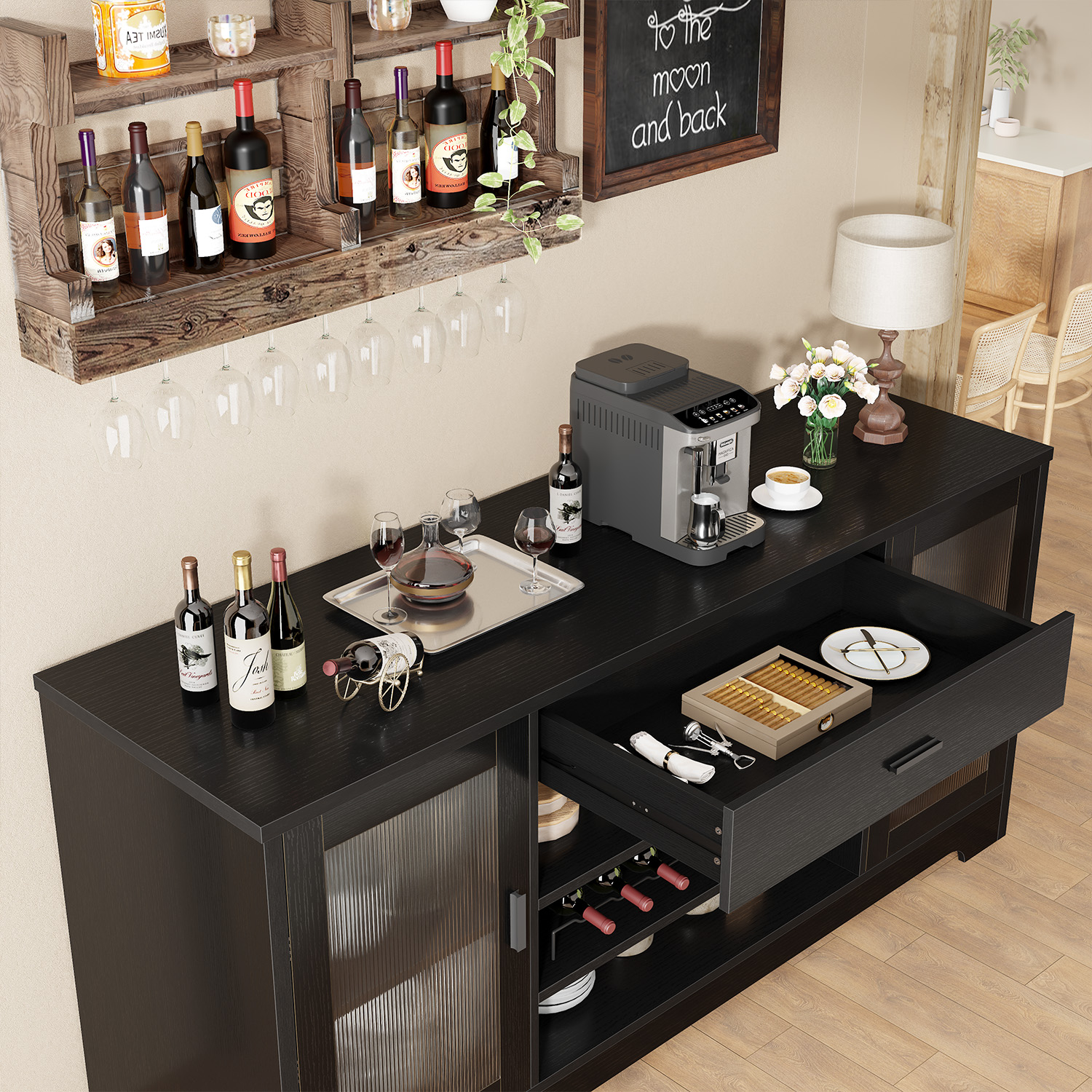 Wooden wine family bar cabinet – Commercial Kitchen Refrigerator recenzja i cena