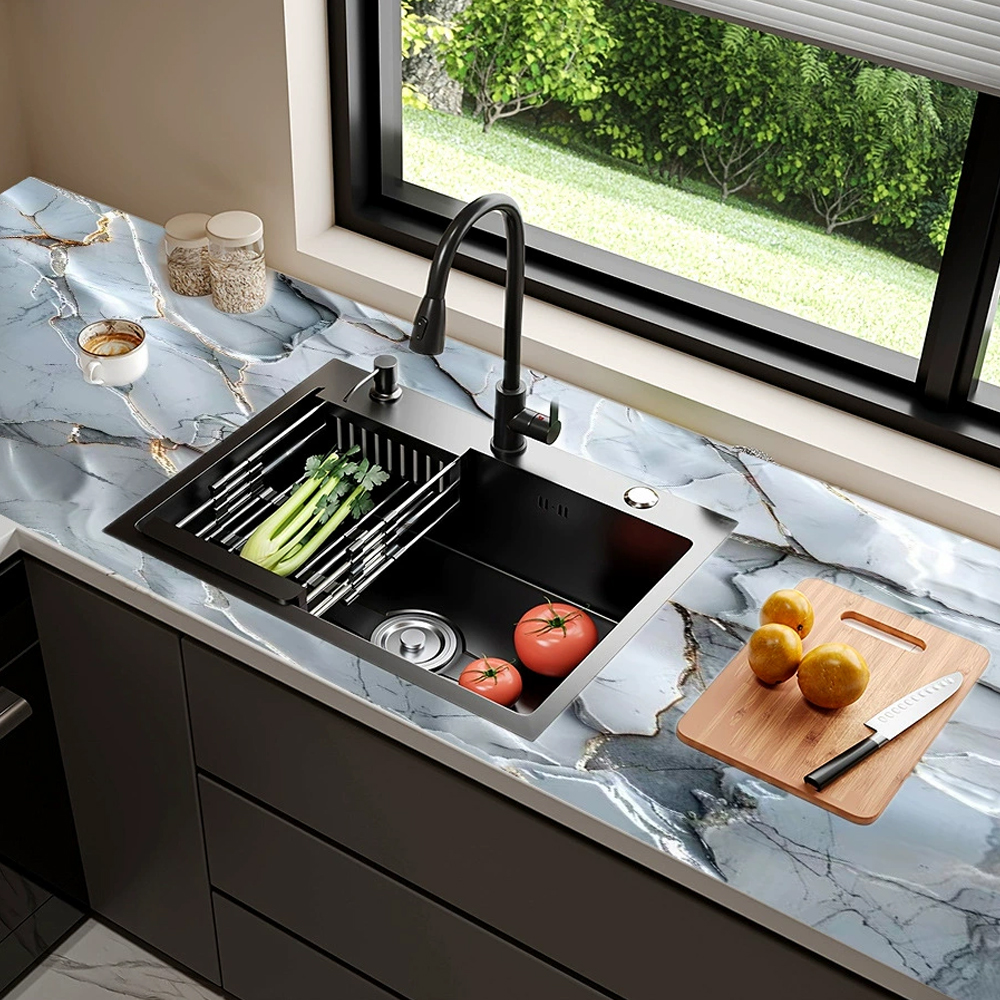 Easy-to-Apply 3D Gold Granite  – Commercial Kitchen Vinyl recenzja i cena