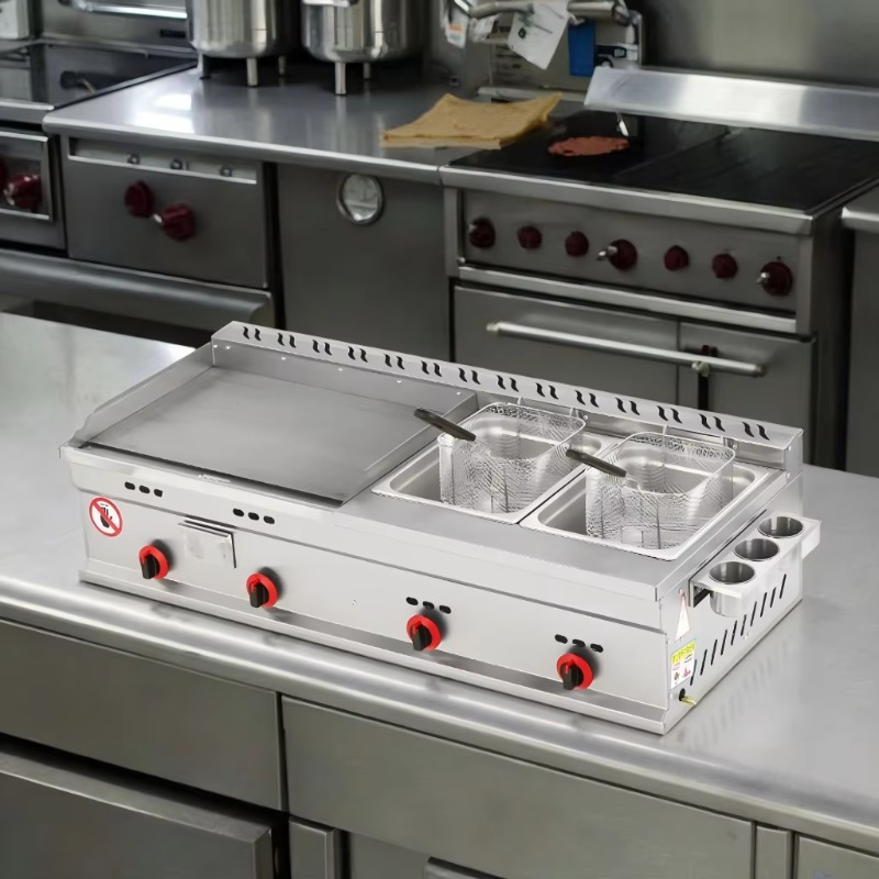 Commercial Gas Grill + Double  – Deep Fryer Commercial recenzja i cena