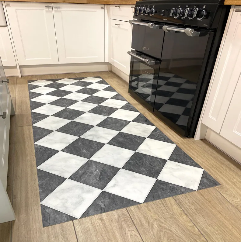 Checkerboard Vinyl Runner Rug  – Commercial Kitchen Vinyl recenzja i cena