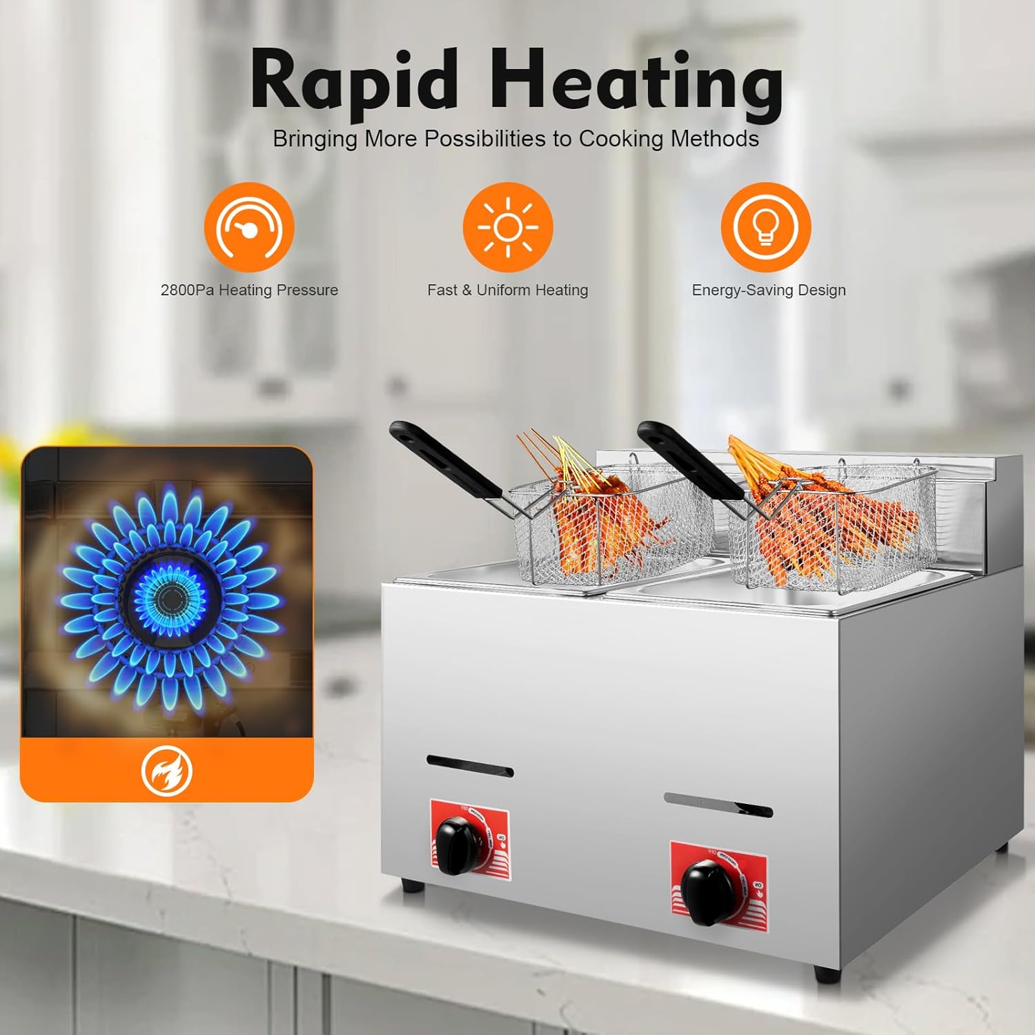 Stainless Steel Deep Double Cy – Deep Fryer Commercial recenzja i cena