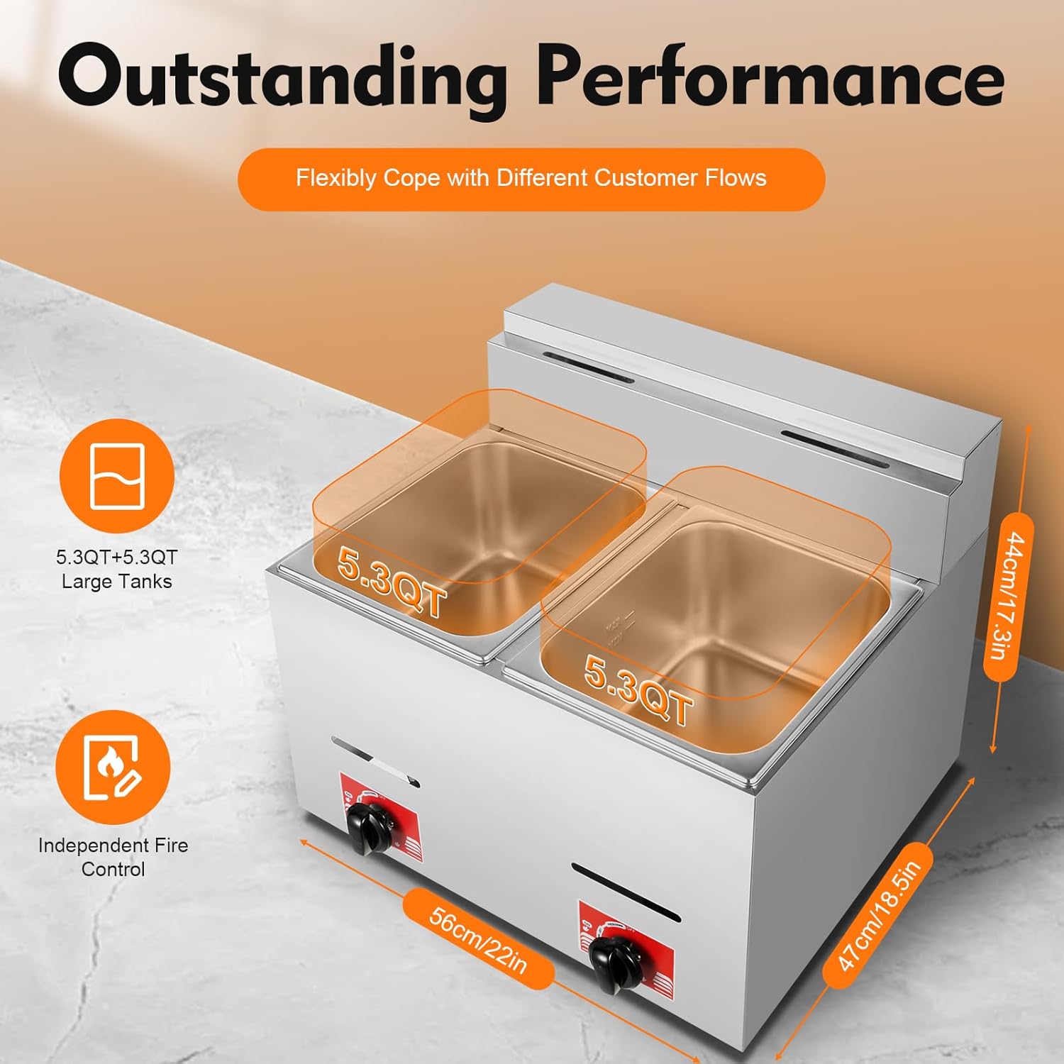 Stainless Steel Deep Double Cy – Deep Fryer Commercial recenzja i cena