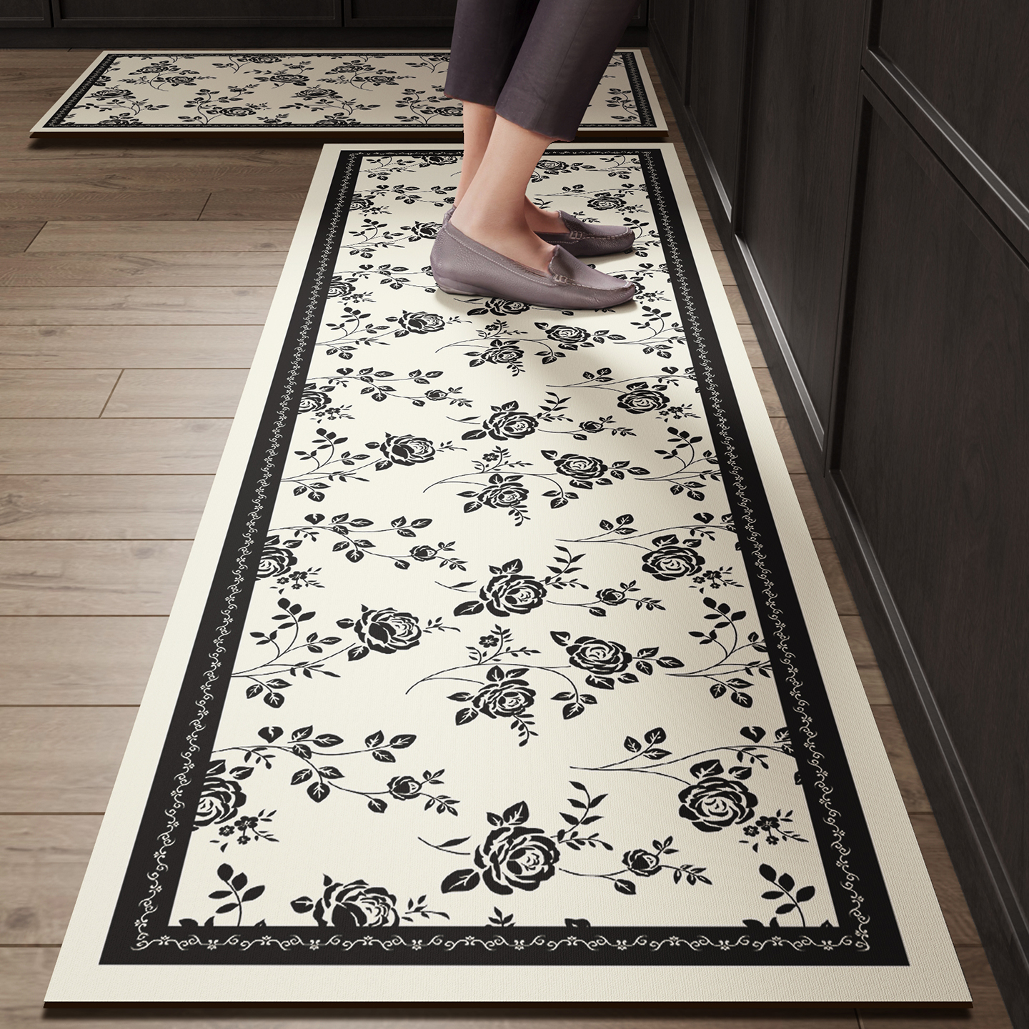Black Kitchen Rugs Waterproof  – Commercial Kitchen Vinyl recenzja i cena
