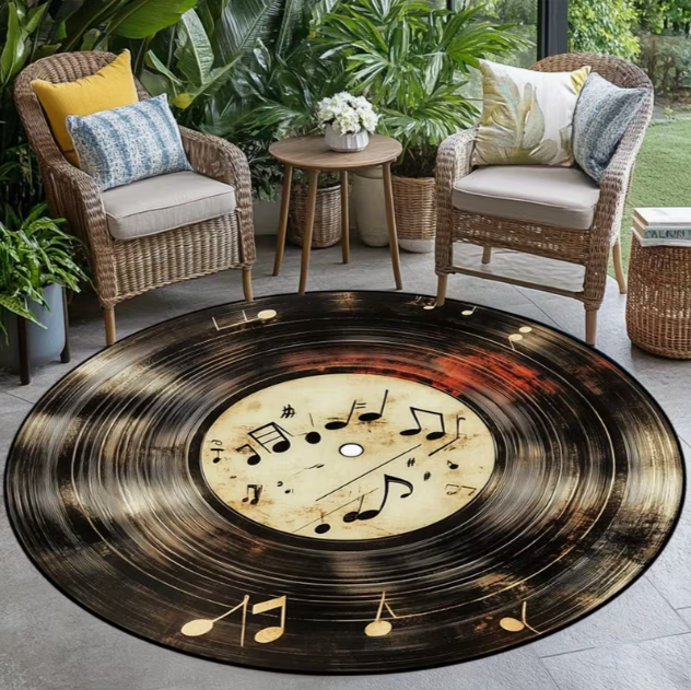 Retro Vinyl Record Pattern Car – Commercial Kitchen Vinyl Flooring recenzja i cena